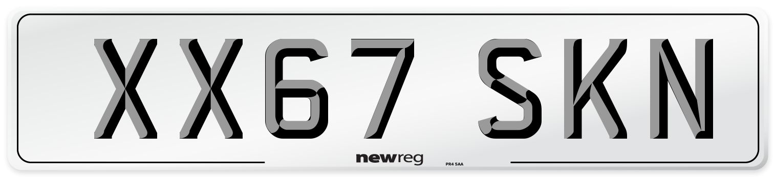 XX67 SKN Number Plate from New Reg